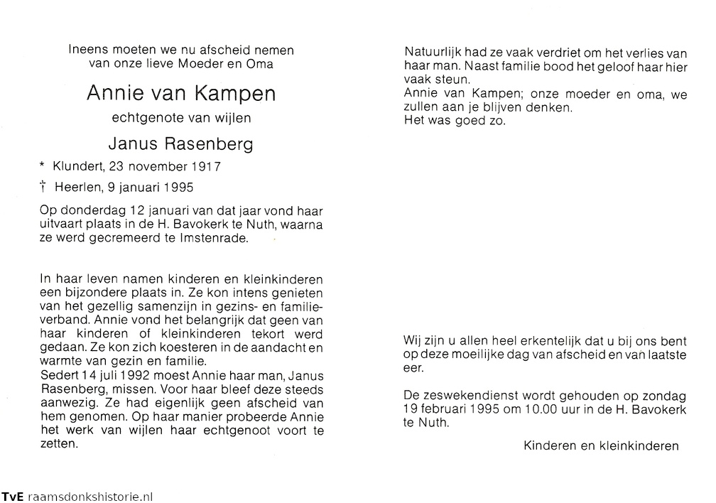 Annie van Kampen- Janus Rasenberg